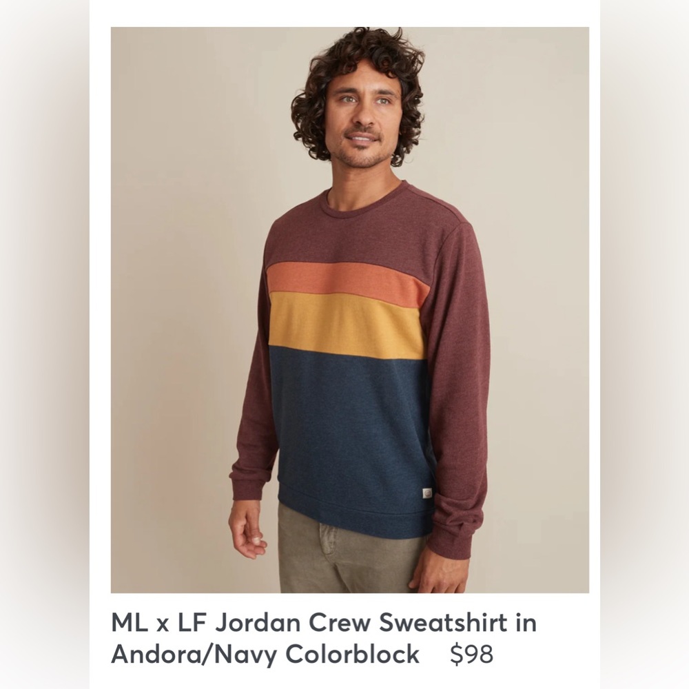 Marine Layer LF Jordan Crew Sweatshirt Colorblock